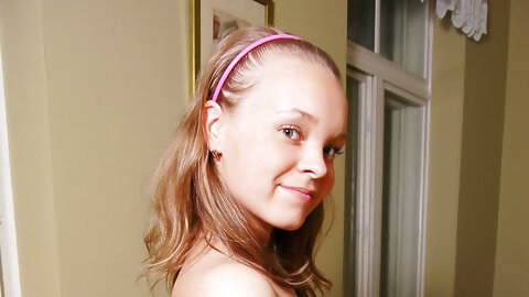 Young looking girl Bella D gets butt naked...