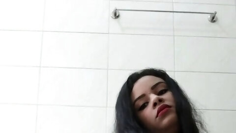 naughty masturbating in hiding while her...